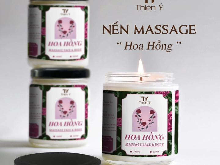 Nến Massage Body Hoa Hồng