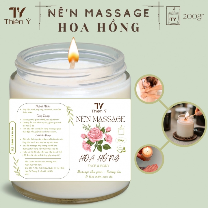 Nến Massage Body Hoa Hồng