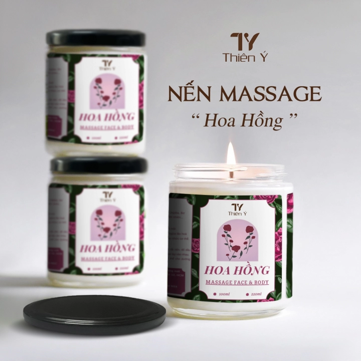 Nến Massage Body Hoa Hồng